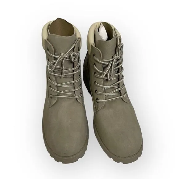 SO Women's Gray Hiking Boots Ragdoll Combat Look