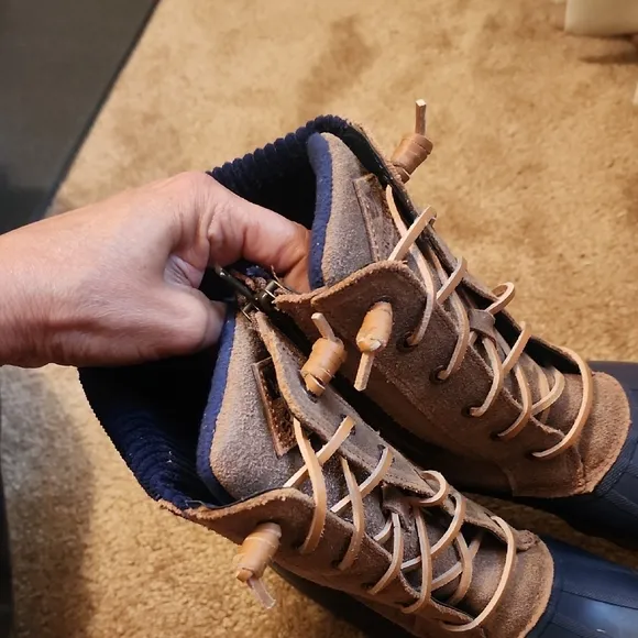 Sperry Blue and Brown Winter Boots with Waterproof Rubber