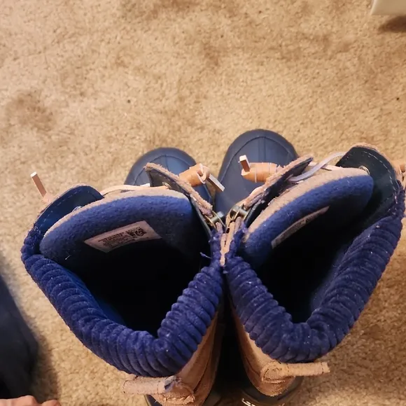 Sperry Blue and Brown Winter Boots with Waterproof Rubber