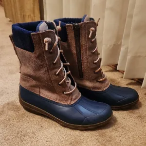 Sperry Blue and Brown Winter Boots with Waterproof Rubber