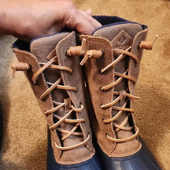 Sperry Blue and Brown Winter Boots with Waterproof Rubber