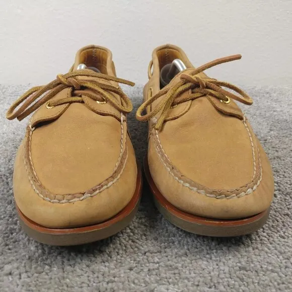 Sperry Gold Cup Boat Shoes Mens 13 Slip On Brown Tan Leather Slip On Casual