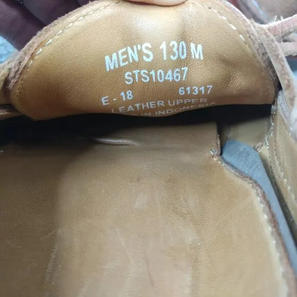 Sperry Gold Cup Boat Shoes Mens 13 Slip On Brown Tan Leather Slip On Casual