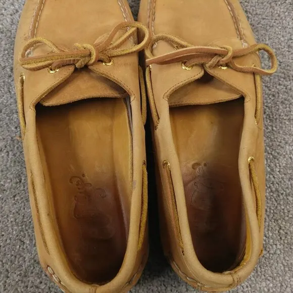 Sperry Gold Cup Boat Shoes Mens 13 Slip On Brown Tan Leather Slip On Casual