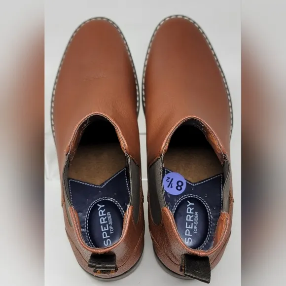 Sperry Men’s Newman Chelsea Boots Tan Casual Size 8.5M STS25407 New