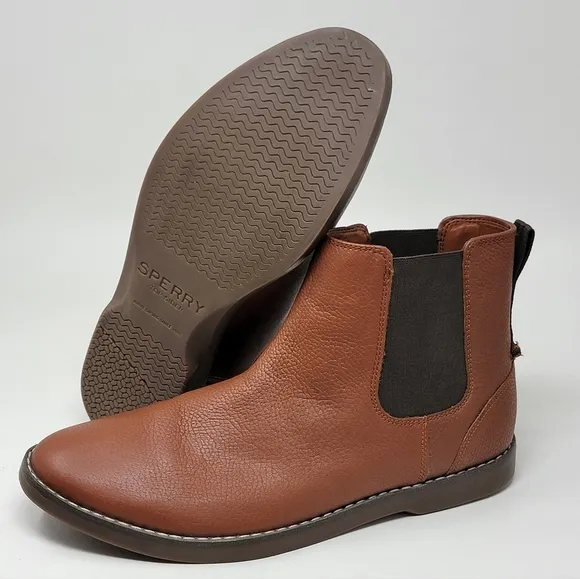 Sperry Men’s Newman Chelsea Boots Tan Casual Size 8.5M STS25407 New