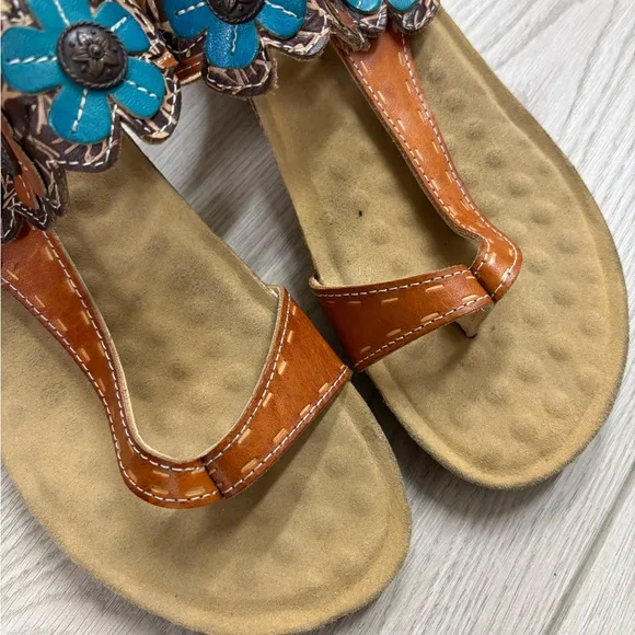 Spring Step L’Artiste Ludovica Camel Women's Floral Sandals