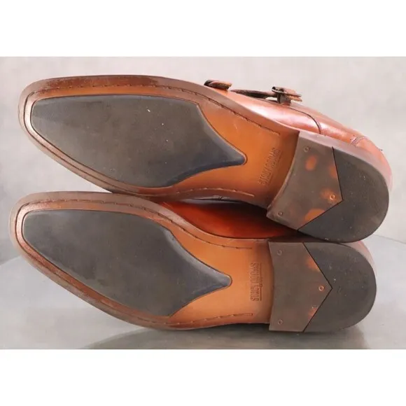 Stacy Adams Baldwin $120 Men's Monk Strap Moc Toe Dress Shoes Size 10.5 Leather
