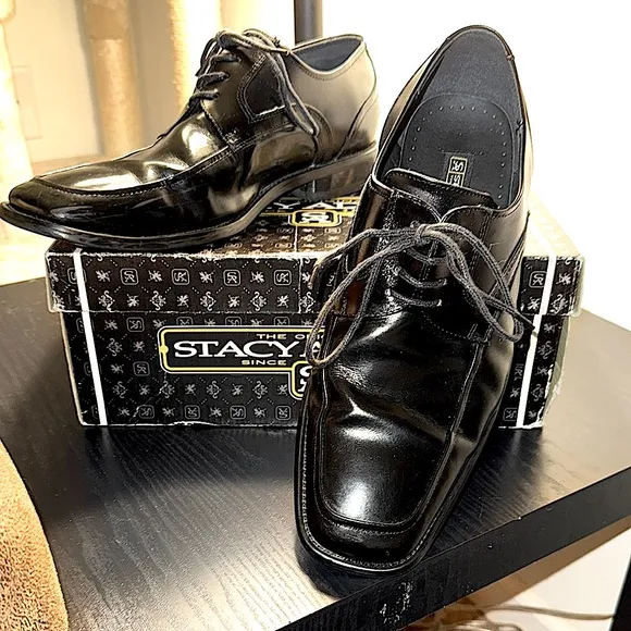 Stacy Adams Forrest Black Oxford Men's Lace Up Dress Shoes SZ 10M