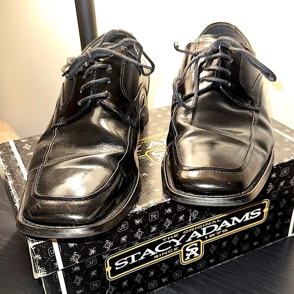 Stacy Adams Forrest Black Oxford Men's Lace Up Dress Shoes SZ 10M