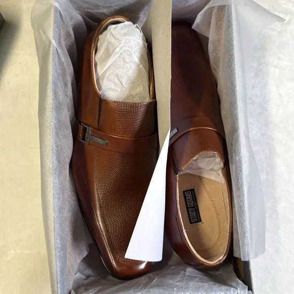 Stacy Adams Men's Beau Cognac Loafer- 11 Wide Width