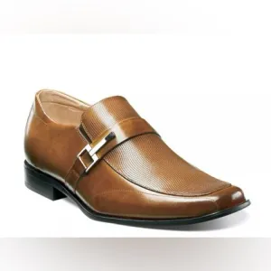 Stacy Adams Men's Beau Cognac Loafer- 11 Wide Width