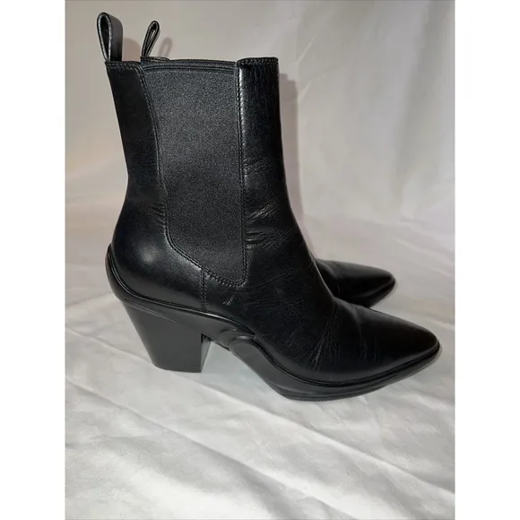 Stella Luna Ankle Boots Womens Size 37 Cowboy Heel Leather