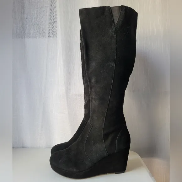 Steve Madden Ashleey women's wedge leather boots size 10