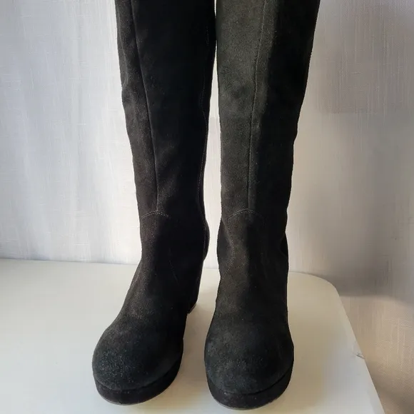 Steve Madden Ashleey women's wedge leather boots size 10