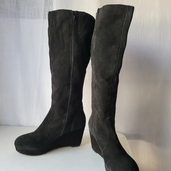 Steve Madden Ashleey women's wedge leather boots size 10