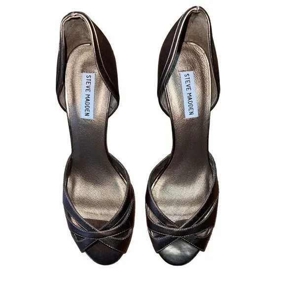 Steve Madden Eskapade Bronze Leather Peep Toe Heels Womens Size 10 NEW