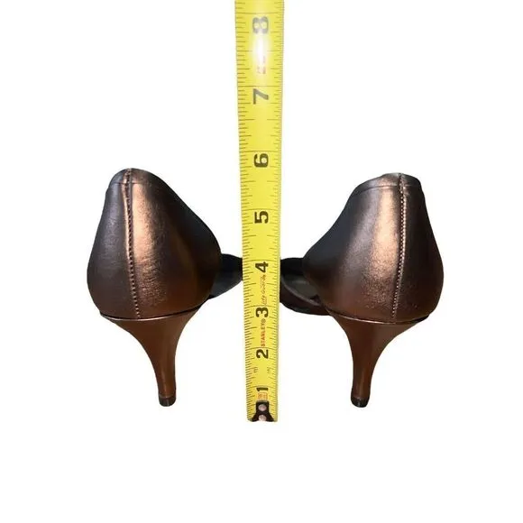 Steve Madden Eskapade Bronze Leather Peep Toe Heels Womens Size 10 NEW
