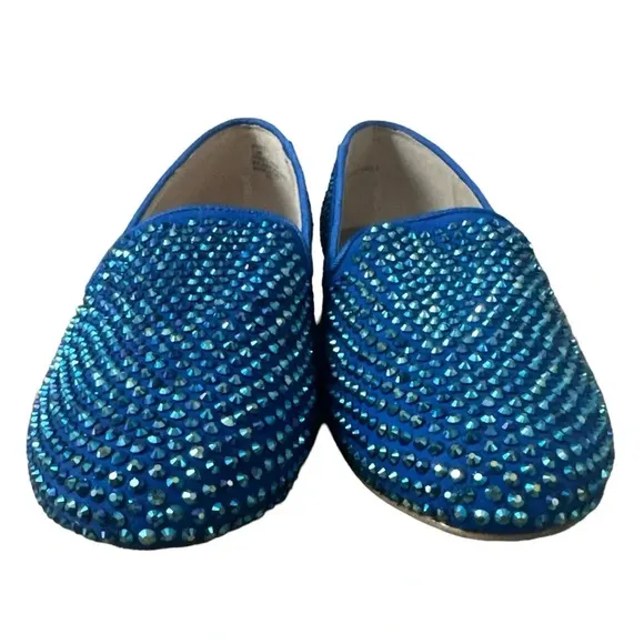 Steven by Steve Madden Blue Rhinestone Loafers