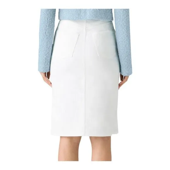 St. john White Stretch Twill Skirt Size 12 NWT