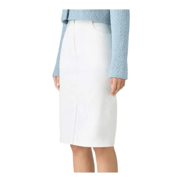 St. john White Stretch Twill Skirt Size 12 NWT