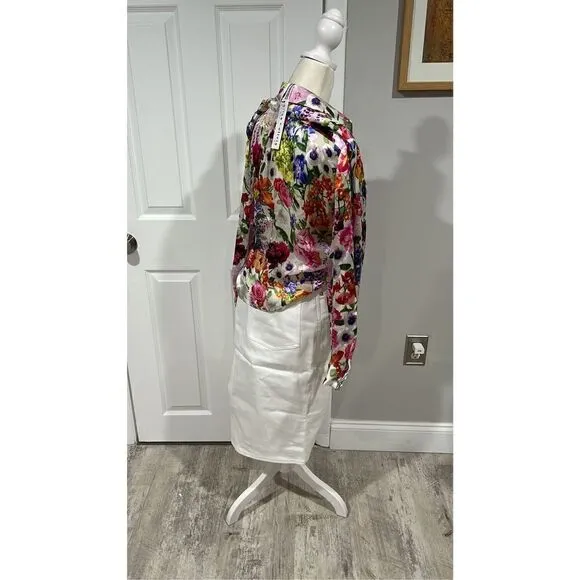 St. john White Stretch Twill Skirt Size 12 NWT