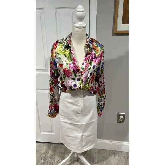 St. john White Stretch Twill Skirt Size 12 NWT