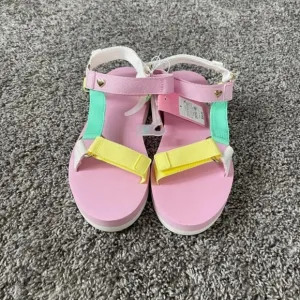 Stoney Clover Lane Pink and Yellow Sandals with Smooth Straps