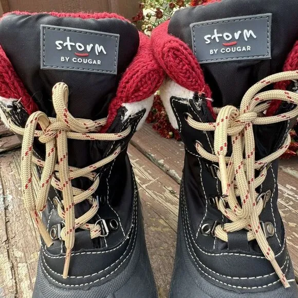 Storm by Cougar Women's Creek Winter Boots Lace Up Booties Black Size 7 M