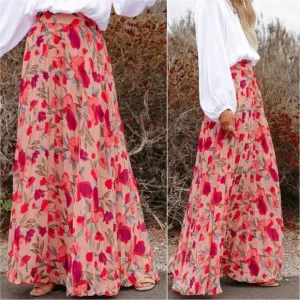 Strawberry Fields Pleated Maxi Skirt