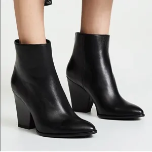 Stuart Weitzman Bedford Black LeatherAnkle Booties Size 6.5
