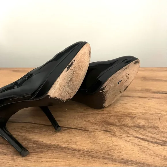 STUART WEITZMAN Black Patent Leather Stiletto Heels Pumps Womens 8.5 EUC