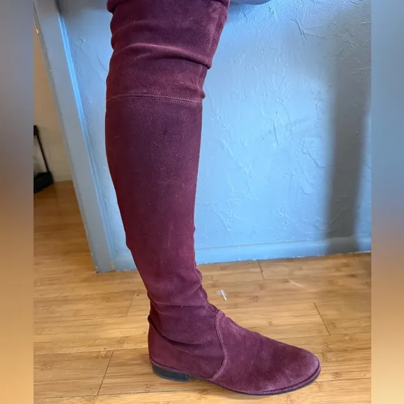 Stuart Weitzman Burgundy Over-the-Knee Boots
