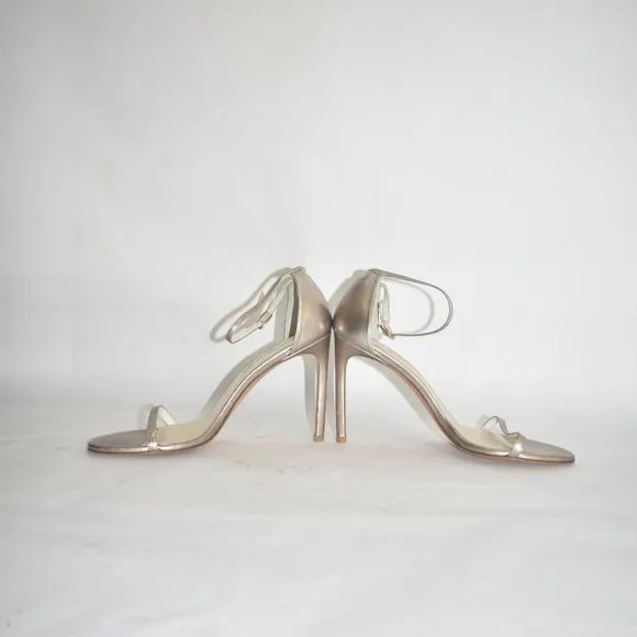 Stuart Weitzman Nudistsong Sandal HEEL PALE GOLD 11 (D4)