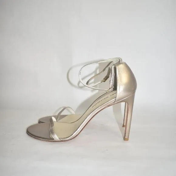 Stuart Weitzman Nudistsong Sandal HEEL PALE GOLD 11 (D4)