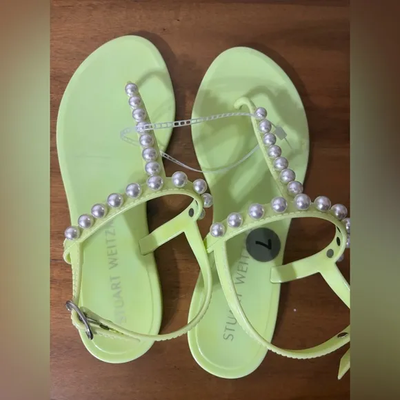 Stuart Weitzman Pearl Crystal Jelly sandals NEW