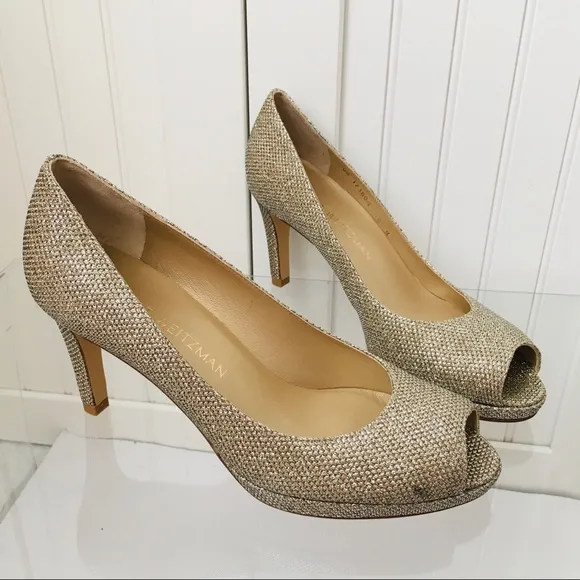 Stuart Weitzman Platino Noir Women’s Heel Pumps