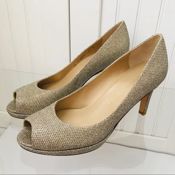 Stuart Weitzman Platino Noir Women’s Heel Pumps