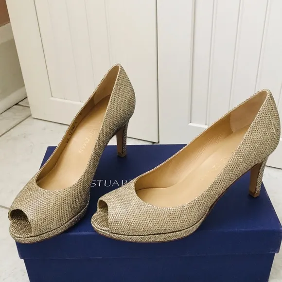 Stuart Weitzman Platino Noir Women’s Heel Pumps