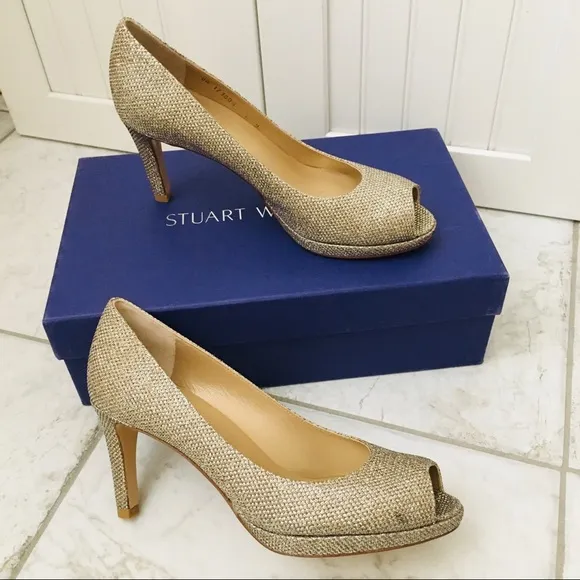 Stuart Weitzman Platino Noir Women’s Heel Pumps