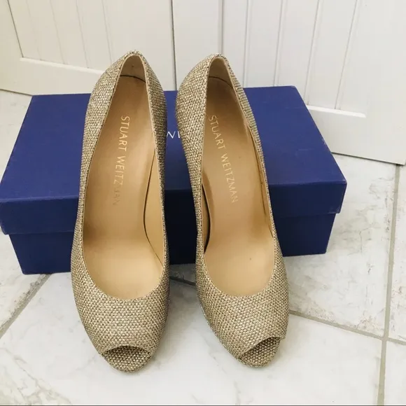 Stuart Weitzman Platino Noir Women’s Heel Pumps