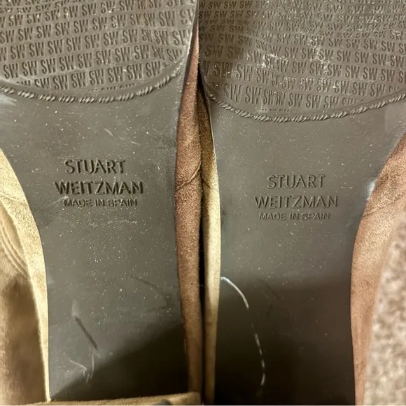 Stuart Weitzman Suede Taupe Over the Knee High Boots Size 5.5 Workwear