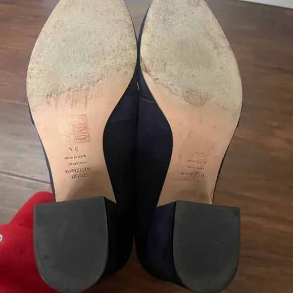 Stuart Weitzman The Preston Cylinder Pump Loafer-Navy Blue Size 9.5