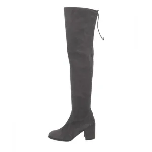 Stuart Weitzman Tieland Gray SUEDE Stretch OVER THE KNEE HIGH HEEL BOOTS 8.5​