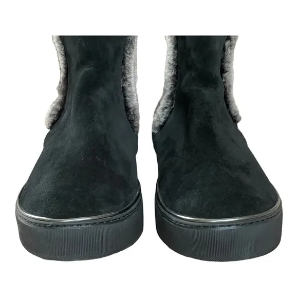 Stuart Weitzman Winter Suede Fur-Trim Ankle Boots | Size 9M