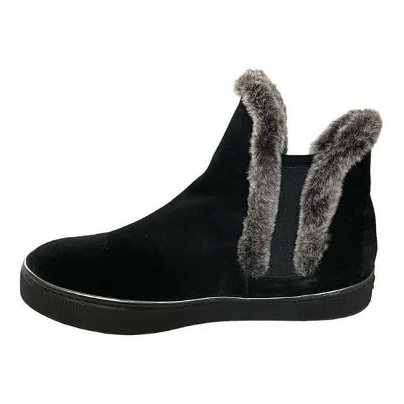 Stuart Weitzman Winter Suede Fur-Trim Ankle Boots | Size 9M