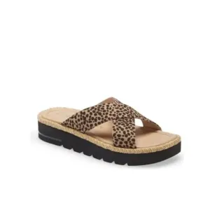 STUART WEITZMAN Womens Beige Roza Square Toe Slip On Leather Slide Sandals 7.5 B