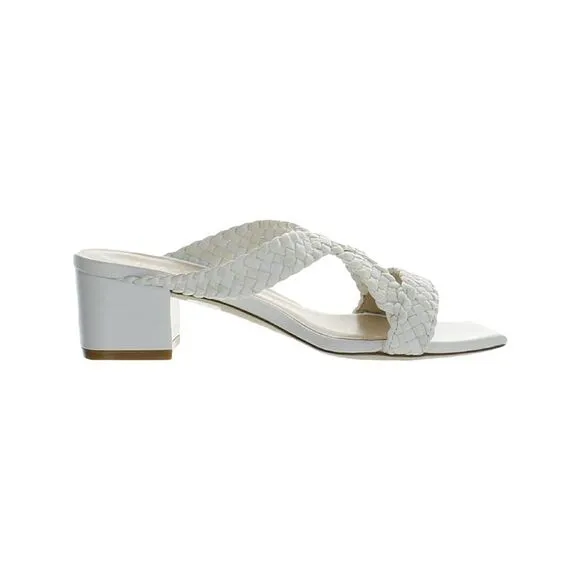 STUART WEITZMAN Womens White Rosie 50 Slip On Leather Slide Sandals 5.5 M
