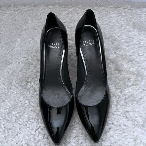 STUART WEITZMAN Womens Black Patent Leather Classic Pumps Sz 9 M