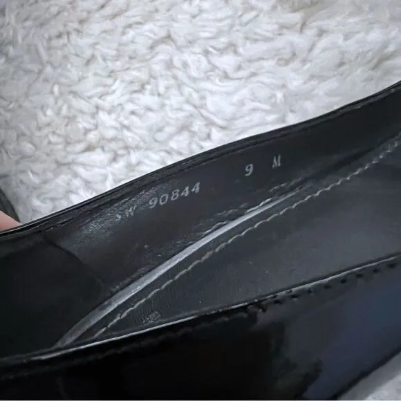 STUART WEITZMAN Womens Black Patent Leather Classic Pumps Sz 9 M